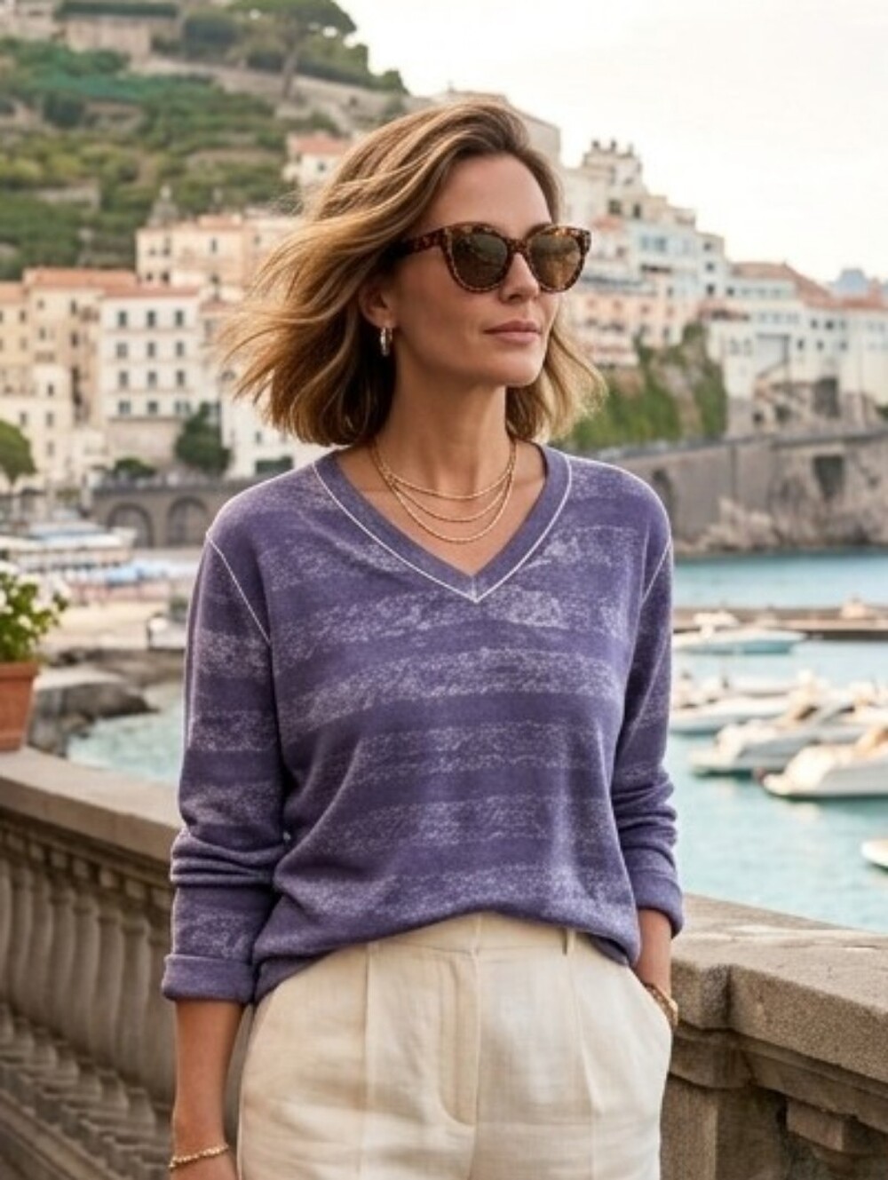 Autumn Cashmere M Quiet Luxury Minimalist Coastal Cotton Cashmere Light Sweater